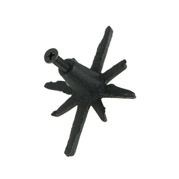 Set of 6 Antique Black Finish Mid Century Modern Starburst Drawer Pulls Knobs - Picture 3 of 6